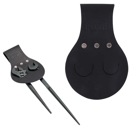 Spud Wrench Holder - Full Grain Leather - Black / 2 Wrenches