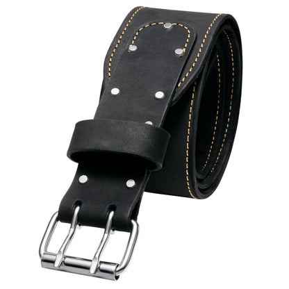 Men's Leather Tool Belt - Handcrafted Top Grain Leather Tool Pouch Belt for Carpenters & Other Trade Professionals - Black / 3" Wide / XXL