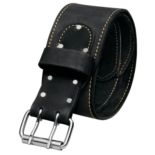 Men's Leather Tool Belt - Handcrafted Top Grain Leather Tool Pouch Belt for Carpenters & Other Trade Professionals - Black / 3" Wide / L