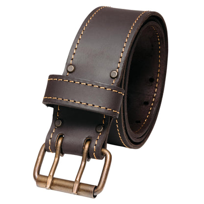 Men's Leather Tool Belt - Handcrafted Top Grain Leather Tool Pouch Belt for Carpenters & Other Trade Professionals - Brown / 2" Wide / L