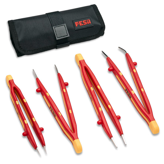 Electrician Insulated Tweezers Set - 4-Piece 1000V with Precision Tips - Default Title
