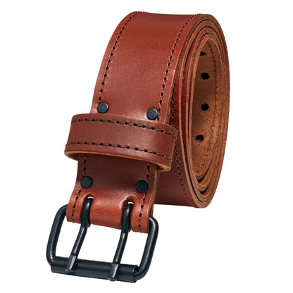 Men's Leather Tool Belt - Handcrafted Top Grain Leather Tool Pouch Belt for Carpenters & Other Trade Professionals - Cherry / 2" Wide / L